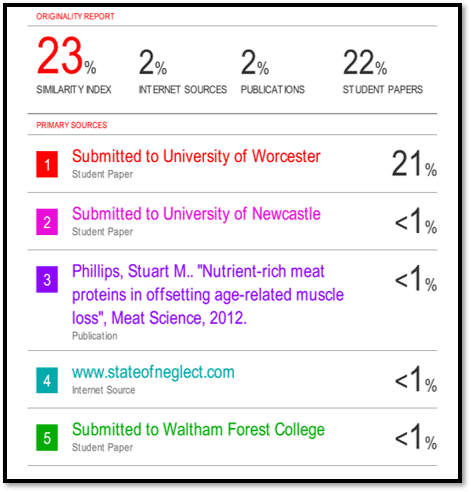 turnitin originality report example